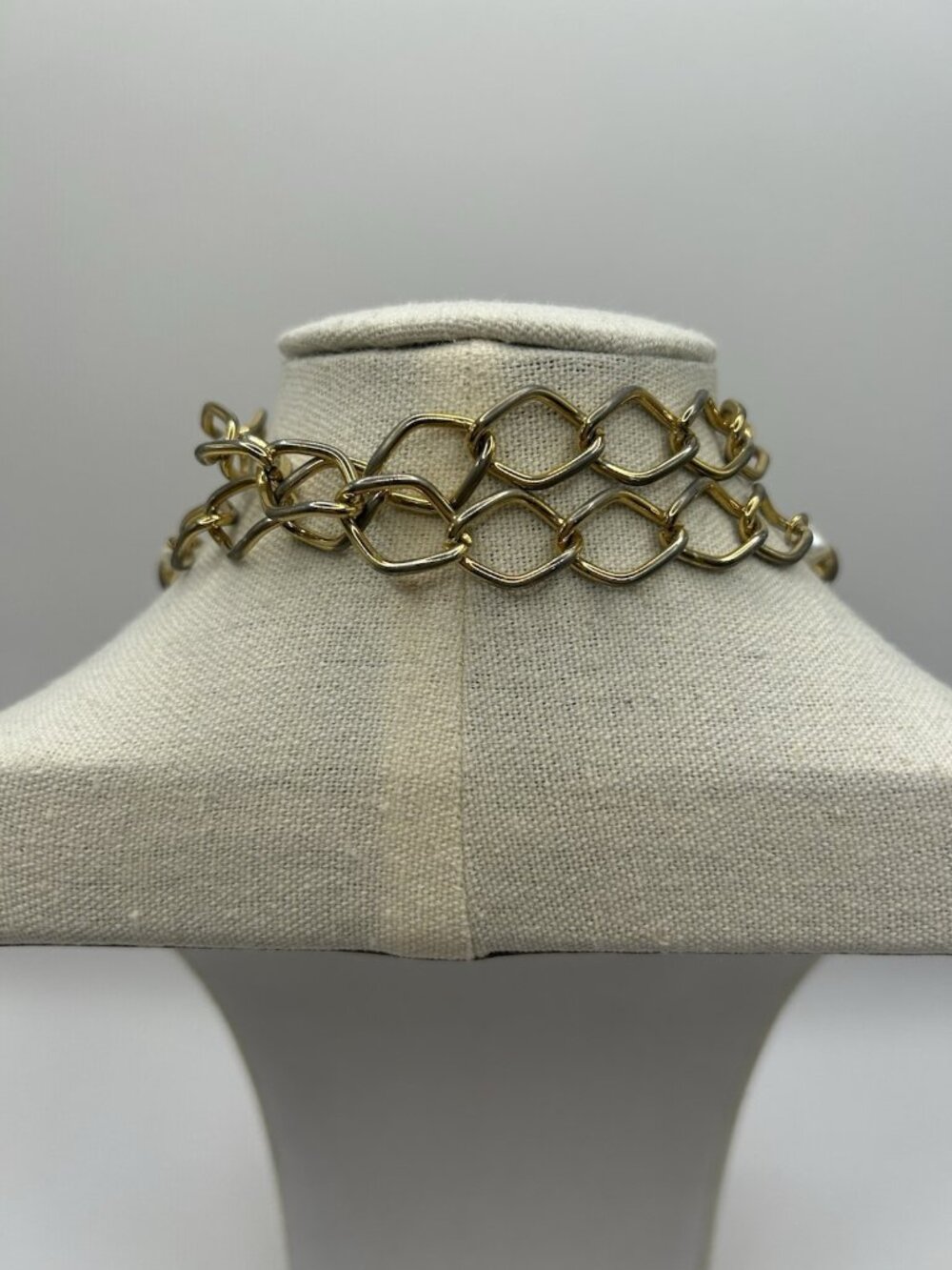 Vintage Gold Tone Metal Bead Chain Necklace Long Link Station Statement Boho Fun - Picture 11 of 13